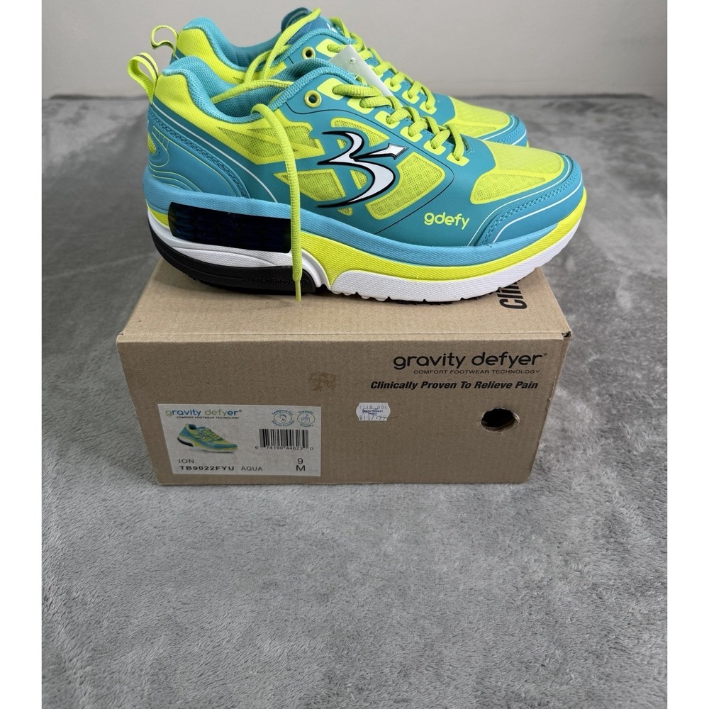 Gdefy Gravity Defyer Ion Shoes Women's U.S. Size 9 Blue Green New